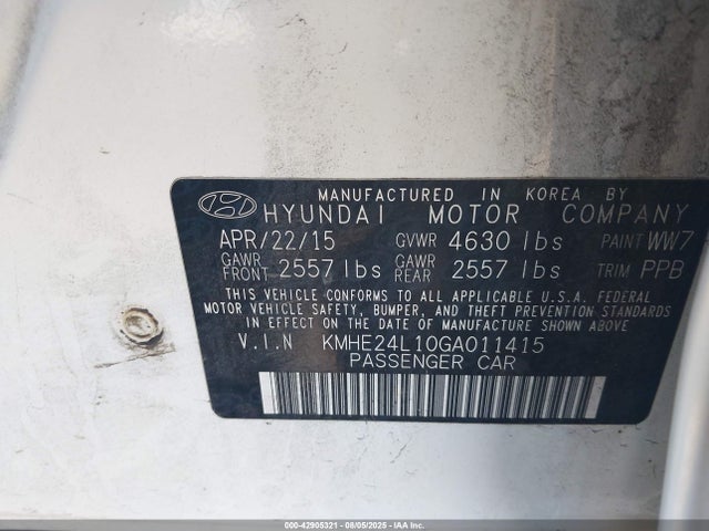KMHE24L10GA011415 Hyundai dohc gdi nu