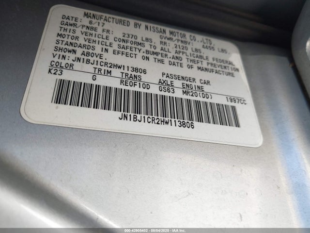 JN1BJ1CR2HW113806 Nissan ROGUE SPORT
