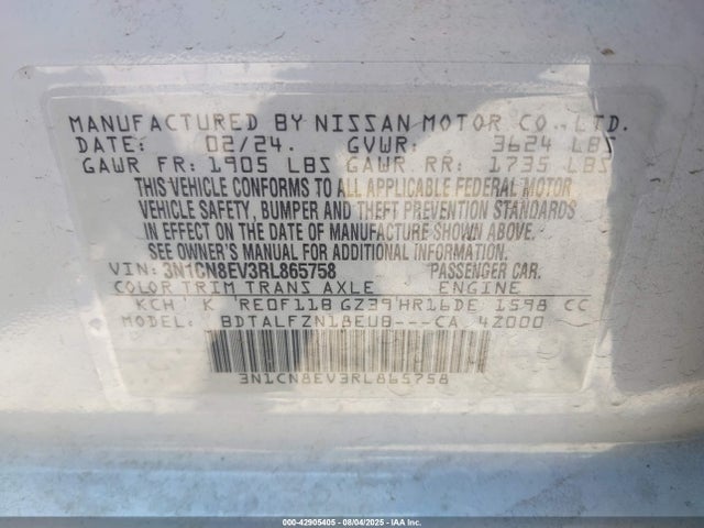 Nissan Versa 2024 3N1CN8EV3RL865758 Image 9