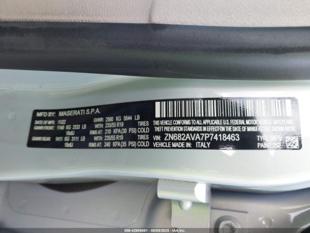 2023 MASERATI GRECALE ZN682AVA7P7418463 Photo 8