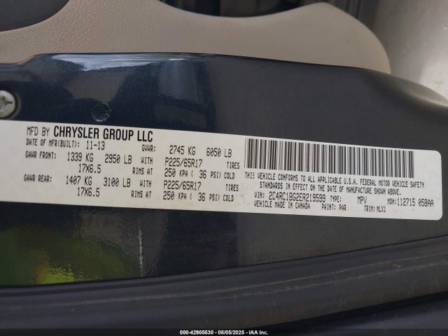 2C4RC1BG2ER219599 Chrysler 2014