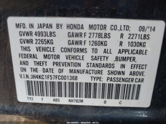 2015 ACURA RLX JH4KC1F57FC001368 Photo 8