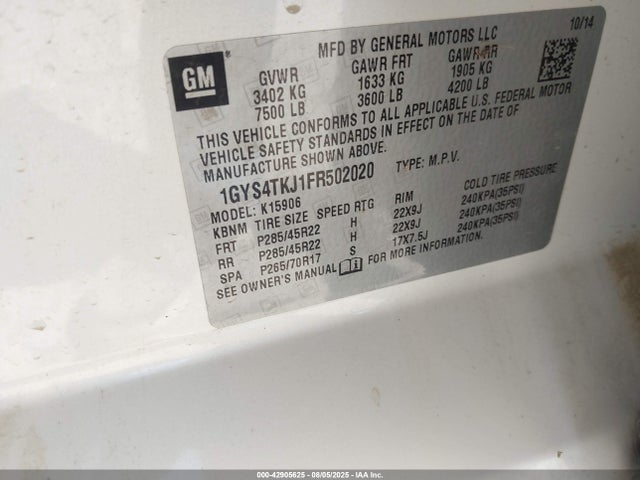 2015 CADILLAC ESCALADE ESV 1GYS4TKJ1FR502020 Photo 8