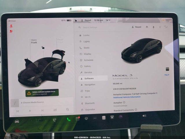 5YJ3E1EA3KF482828 Tesla MODEL 3