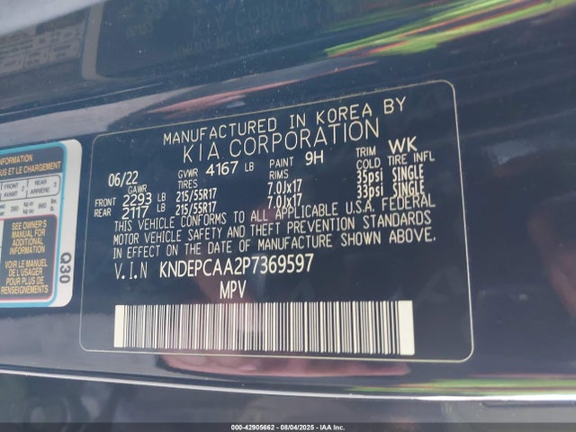 KNDEPCAA2P7369597 KIA nu