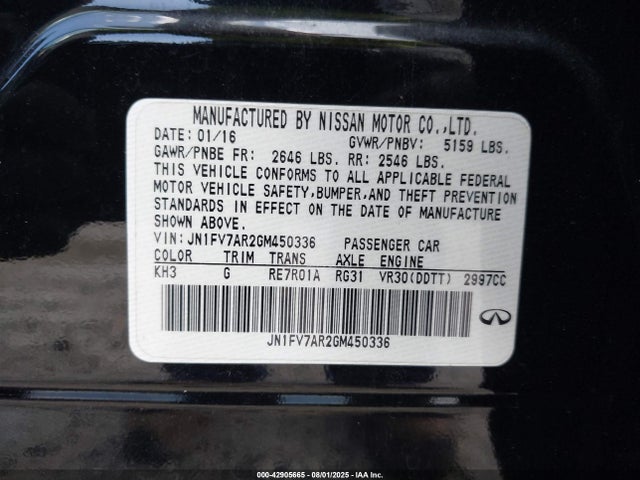 Infiniti Q50 2016 JN1FV7AR2GM450336 Image 25