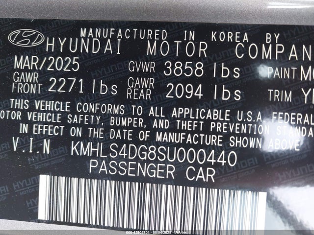 KMHLS4DG8SU000440 Hyundai mpi nu pe