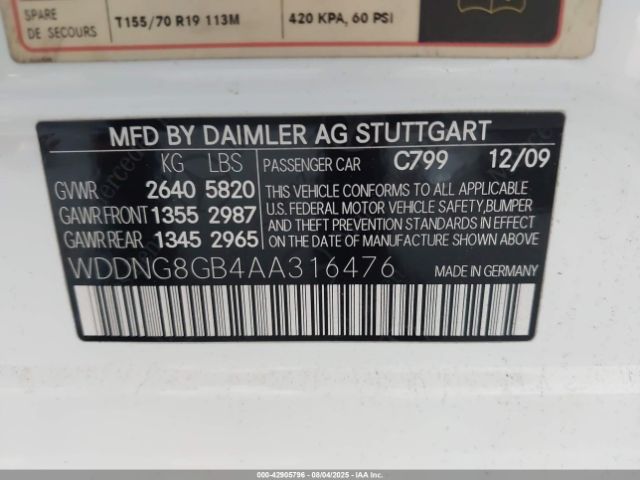 2010 MERCEDES-BENZ S 550 WDDNG8GB4AA316476 Photo 8