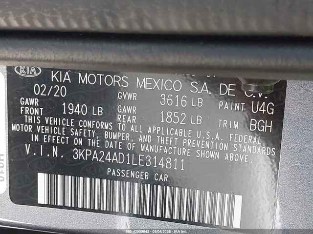3KPA24AD1LE314811 KIA gammaii 1.6mpi+cvt