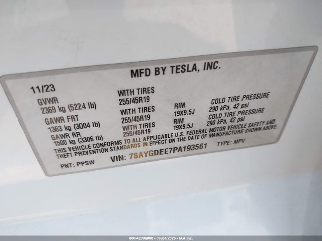 2023 TESLA MODEL Y 7SAYGDEE7PA193561 Photo 8