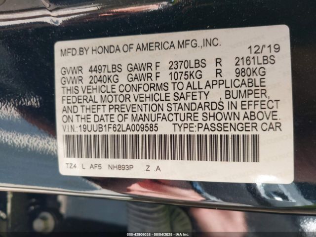 2020 ACURA TLX 19UUB1F62LA009585 Photo 8