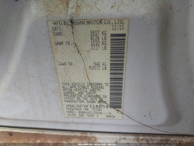 1N4AL3AP7GN318659 Nissan 2016