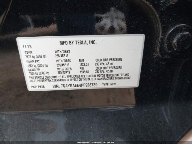 2023 TESLA MODEL Y 7SAYGAEE4PF928739 Photo 8