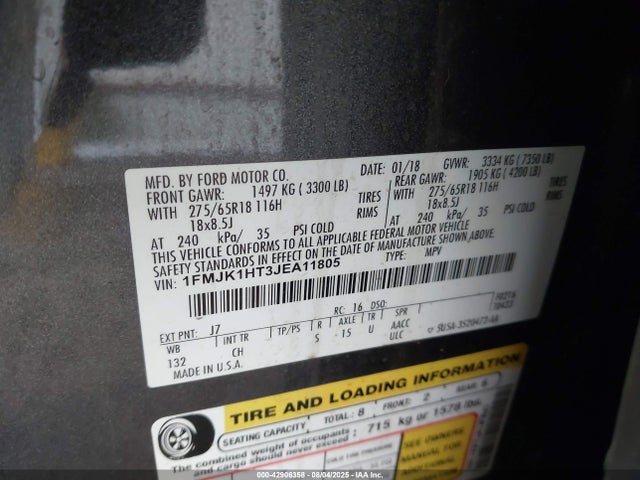 1FMJK1HT3JEA11805 Ford 3.5l gtdi