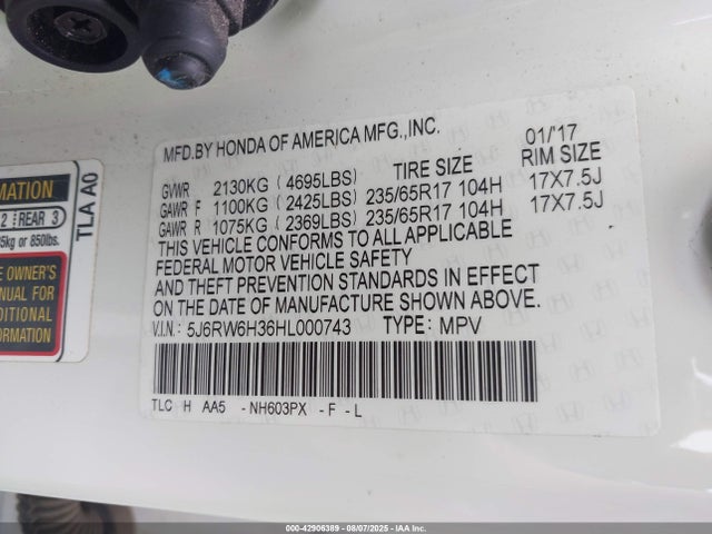 5J6RW6H36HL000743 Honda k24w9/k24v9