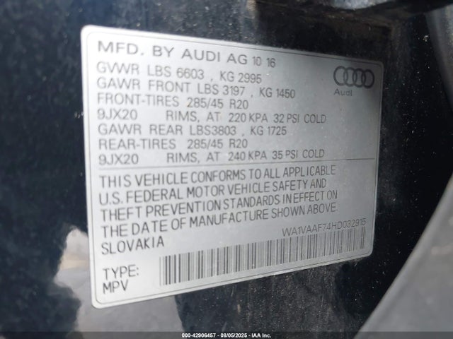 2017 AUDI Q7 WA1VAAF74HD032915 Photo 8