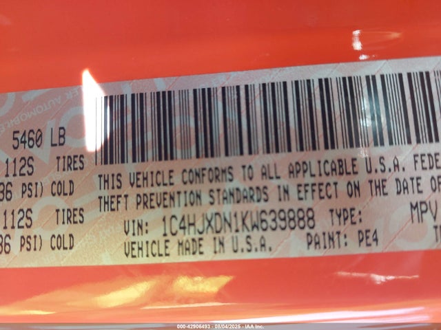 1C4HJXDN1KW639888 Jeep Wrangler