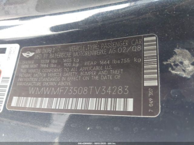 2008 MINI COOPER S WMWMF73508TV34283 Photo 8