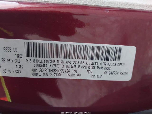 Chrysler Pacifica 2017 2C4RC1BG6HR771434 Image 9