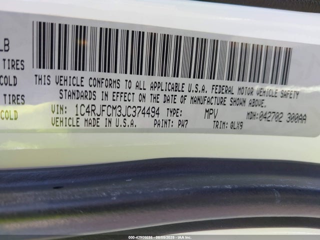Jeep 2018 2018 1C4RJFCM3JC374494 Image 9
