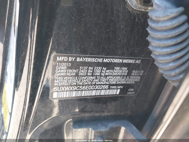 5UXWX9C56E0D30266 BMW X3