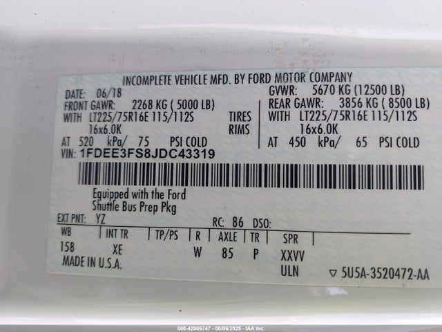 Ford e-350 2018 1FDEE3FS8JDC43319 Image 8