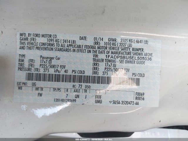 Ford atk ivct hev 2014 1FADP5BU5EL505036 Image 9