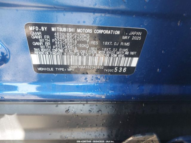 2025 MITSUBISHI ECLIPSE CROSS JA4ATWAA3SZ040832 Photo 8