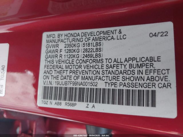 2022 ACURA TLX 19UUB7F99NA001502 Photo 8