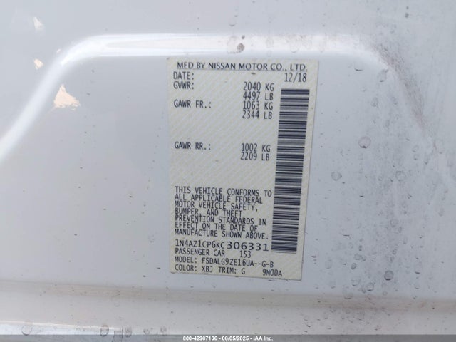 Nissan Leaf 2019 1N4AZ1CP6KC306331 Image 9