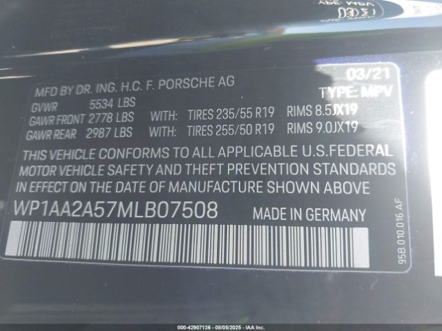 2021 PORSCHE MACAN WP1AA2A57MLB07508 Photo 8