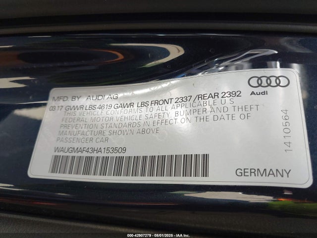 2017 AUDI A4 WAUGMAF43HA153509 Photo 8