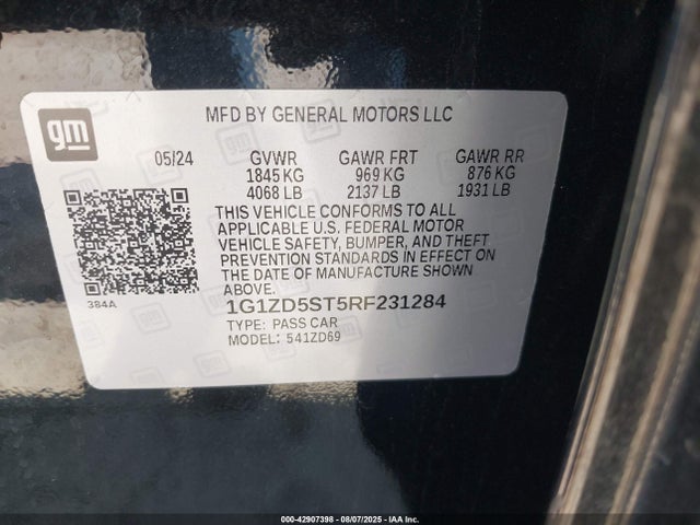 Chevrolet lfv 2024 1G1ZD5ST5RF231284 Image 9