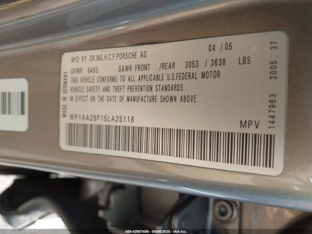 2005 PORSCHE CAYENNE WP1AA29P15LA25118 Photo 8