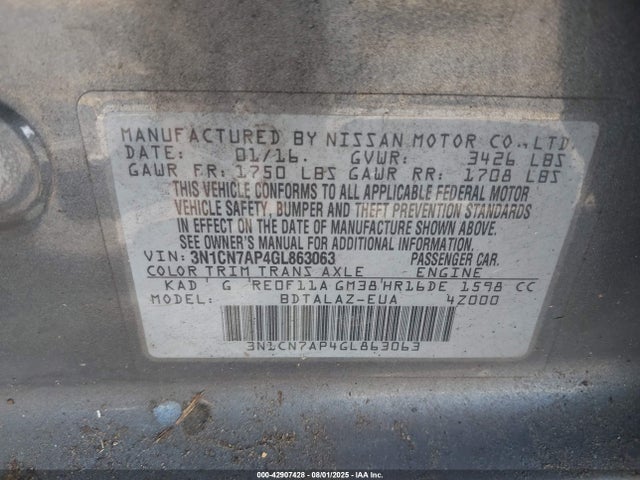 Nissan 2016 2016 3N1CN7AP4GL863063 Image 9