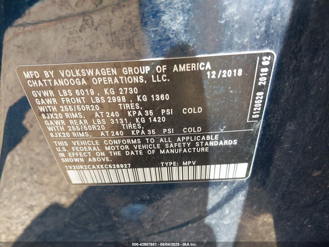 Volkswagen fsi 2019 1V2UR2CAXKC528927 Image 9
