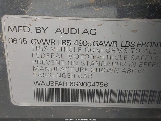 2016 AUDI A4 WAUBFAFL6GN004756 Photo 8