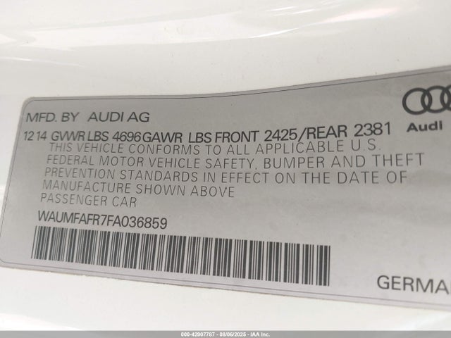 2015 AUDI A5 WAUMFAFR7FA036859 Photo 8