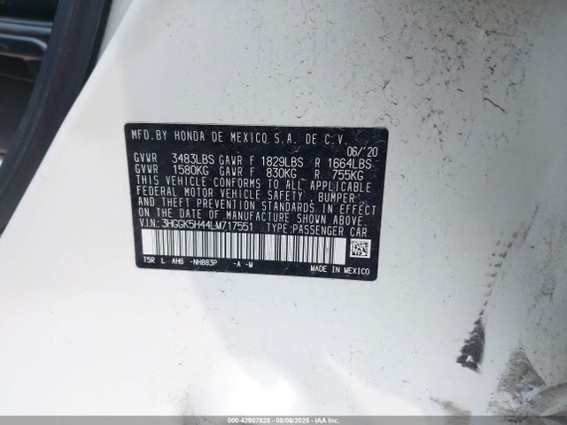 3HGGK5H44LM717551 Honda l15b1