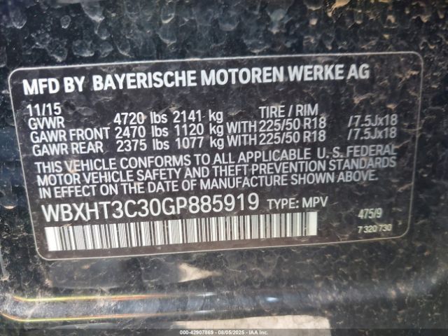 2016 BMW X1 WBXHT3C30GP885919 Photo 8