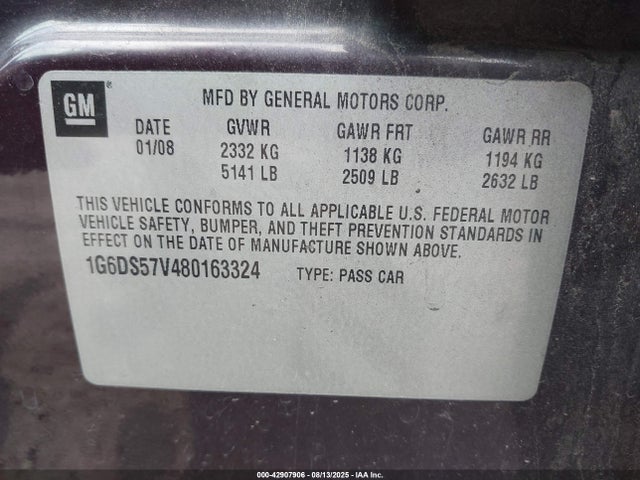 2008 CADILLAC CTS 1G6DS57V480163324 Photo 8