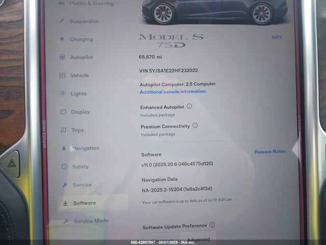 5YJSA1E22HF232022 Tesla MODEL S