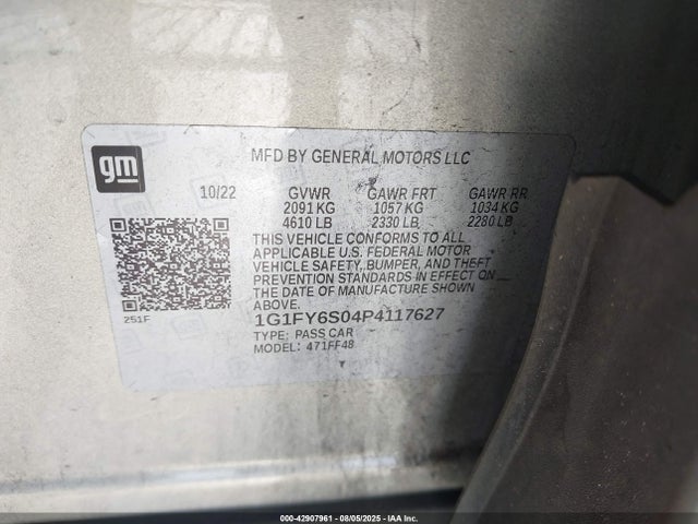 1G1FY6S04P4117627 Chevrolet 2023
