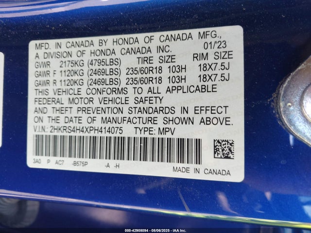 Honda l15be 2023 2HKRS4H4XPH414075 Image 9