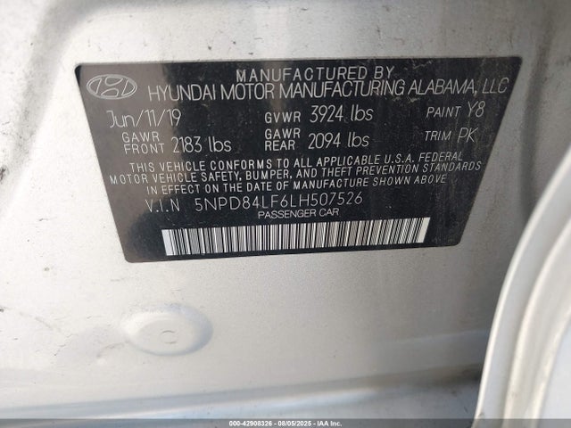 Hyundai mpi nu 2020 5NPD84LF6LH507526 Image 9