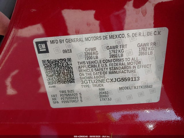 3GTU2NECXJG559113 GMC l83 -spark ignited direct injection, variable valve timing, afm, e85 max, alum