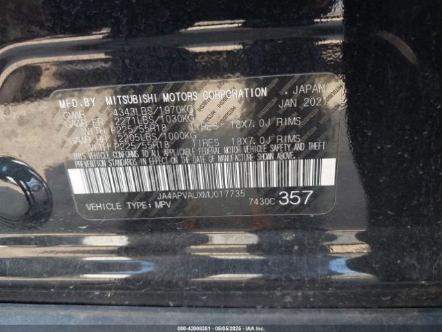 2021 MITSUBISHI OUTLANDER SPORT JA4APVAUXMU017735 Photo 8