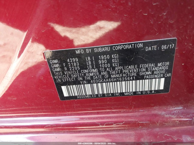 Subaru na 2017 4S3GKAA66H1625641 Image 9