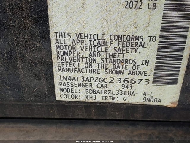 Nissan Altima 2016 1N4AL3AP2GC236673 Image 9