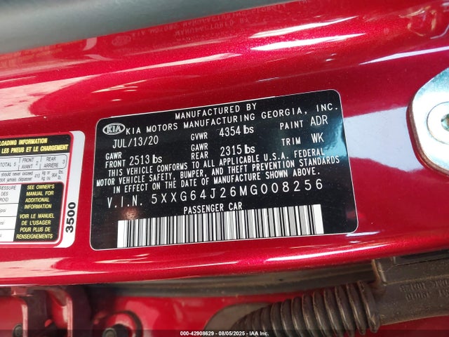 5XXG64J26MG008256 KIA t-gdi gamma ii